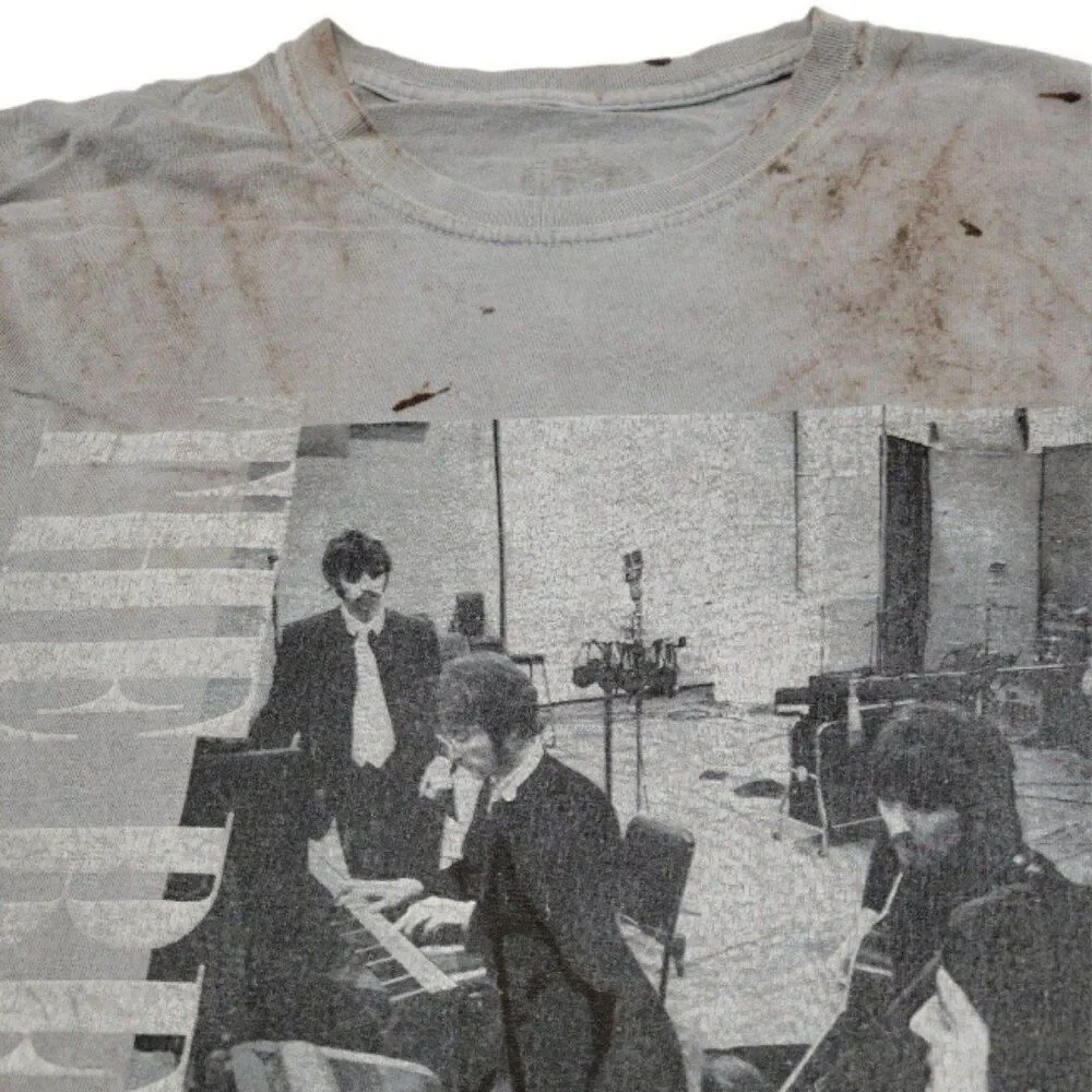 The Beatles Shirt Size Medium / Large Graphic Tee Band Tee Painted Grungy Faded